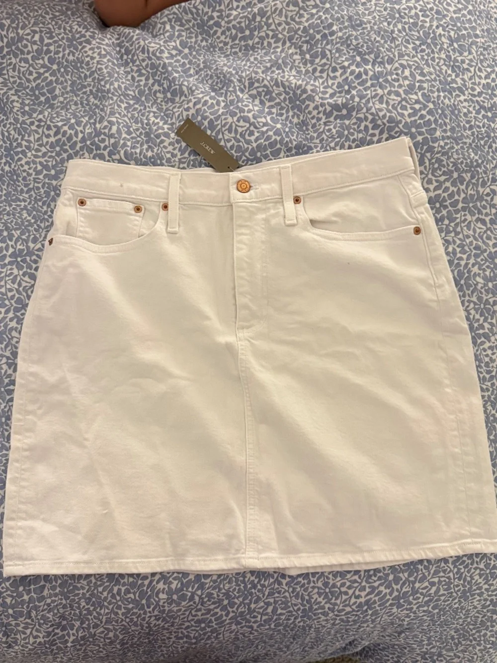J.Crew Denim Mini Skirt in White